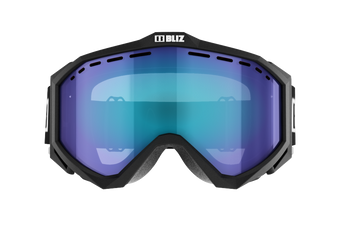 Black downhill mountain bike protective glasses with blue lens