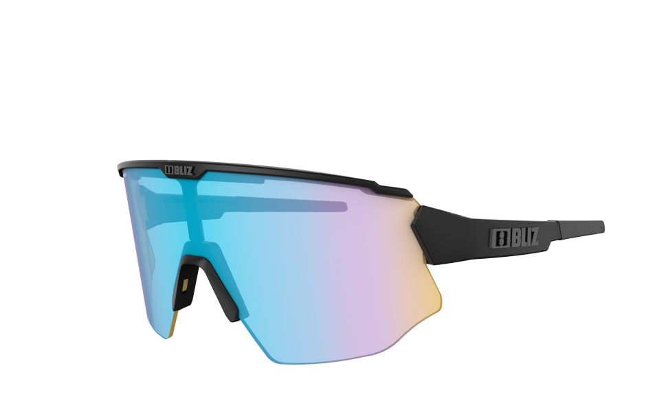 Side view of Breeze Nano Nordic Light sunglasses for bike riding with Black frame