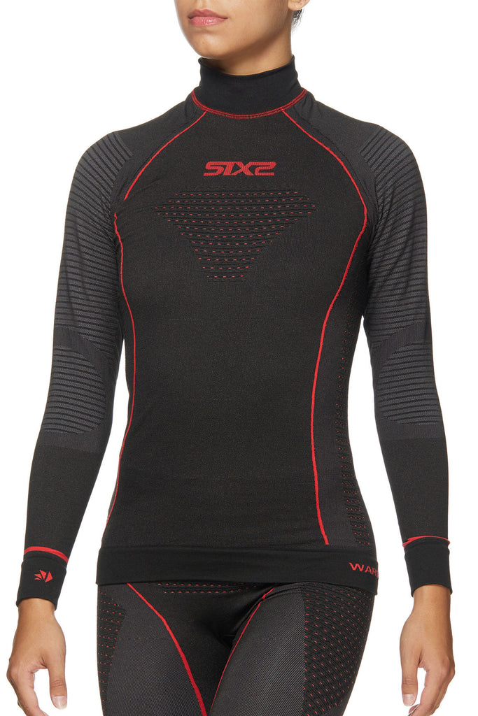 Woman wearing thermal Thermal base layer for cycling
